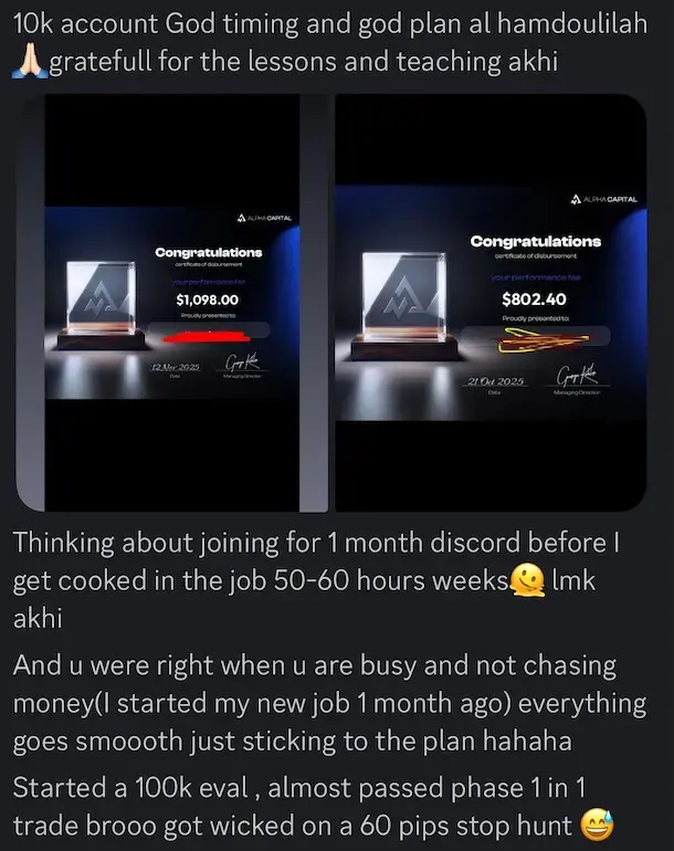 Wall Street Akhi member feedback screenshot 1